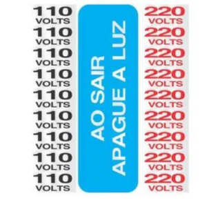 PLACA 120AH ETIQUETAS DE VOLTAGEM SINALIZE