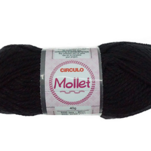 Novelo de Lã - Mollet - Preto 80m