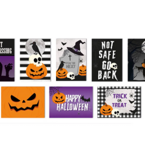 Cartaz Decorativo Halloween Scary Night - 08 unidades